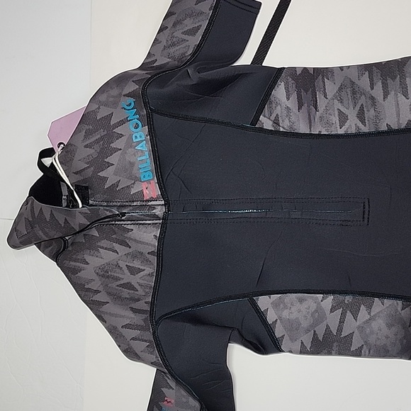 Billabong 2mm Synergy Back Zip Springsuit Short Sleeves Black Wetsuit/ Size 4 - Picture 4 of 13